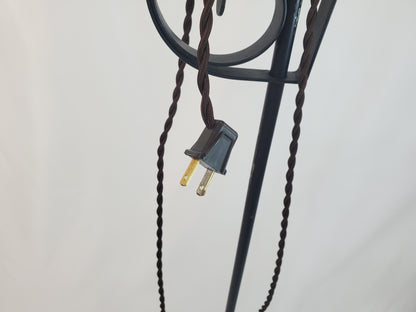 Antique Adjustable Wrought Iron Bridge Lamp - Brass Candle Holder Accent