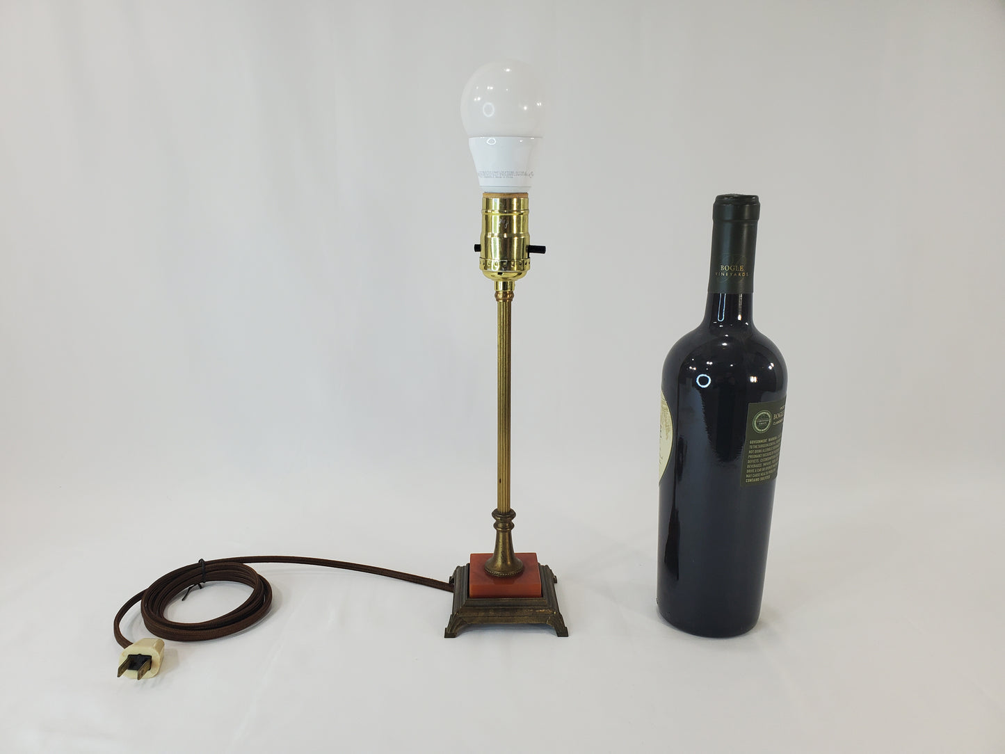 Antique Art Deco Brass & Bakelite Mantle Vanity Lamp