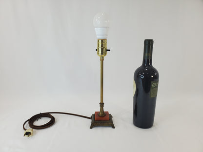 Antique Art Deco Brass & Bakelite Mantle Vanity Lamp