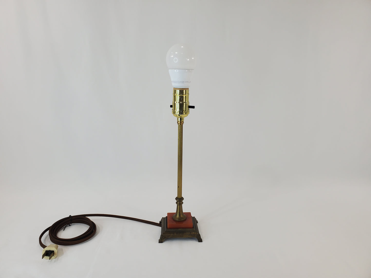 Antique Art Deco Brass & Bakelite Mantle Vanity Lamp