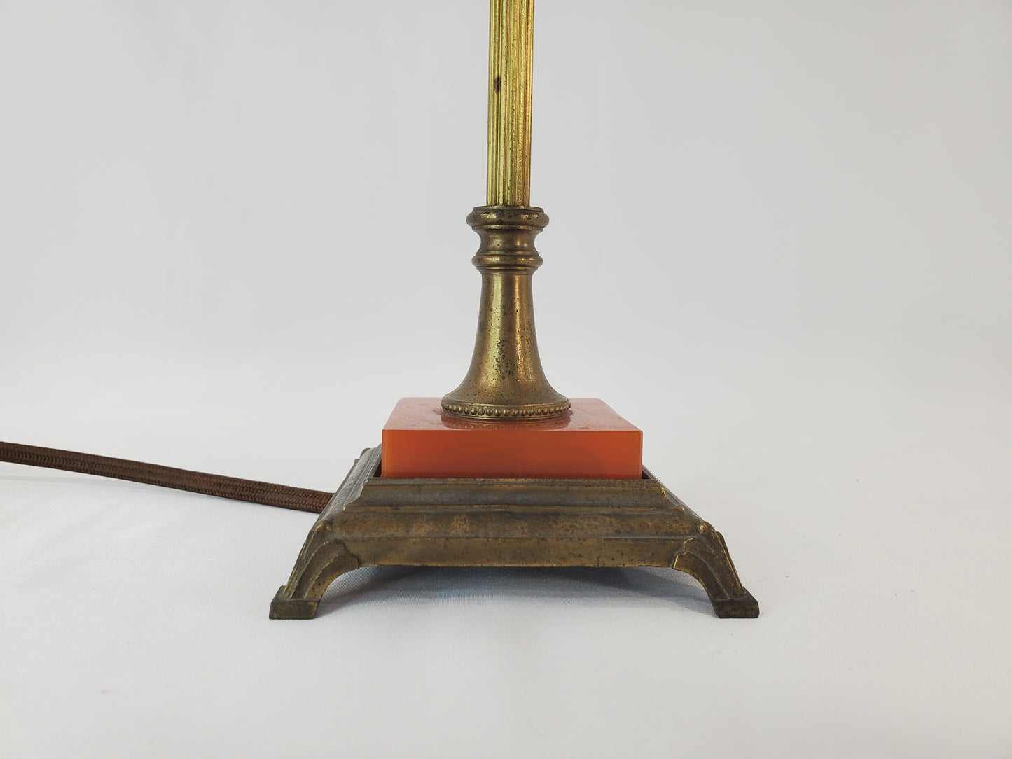 Antique Art Deco Brass & Bakelite Mantle Vanity Lamp