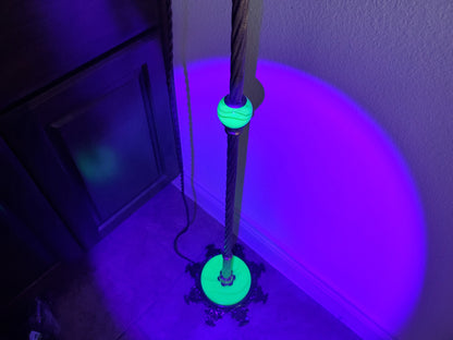 Antique Art Deco Uranium Slag Glass Bridge Arm Floor Lamp - 1920s