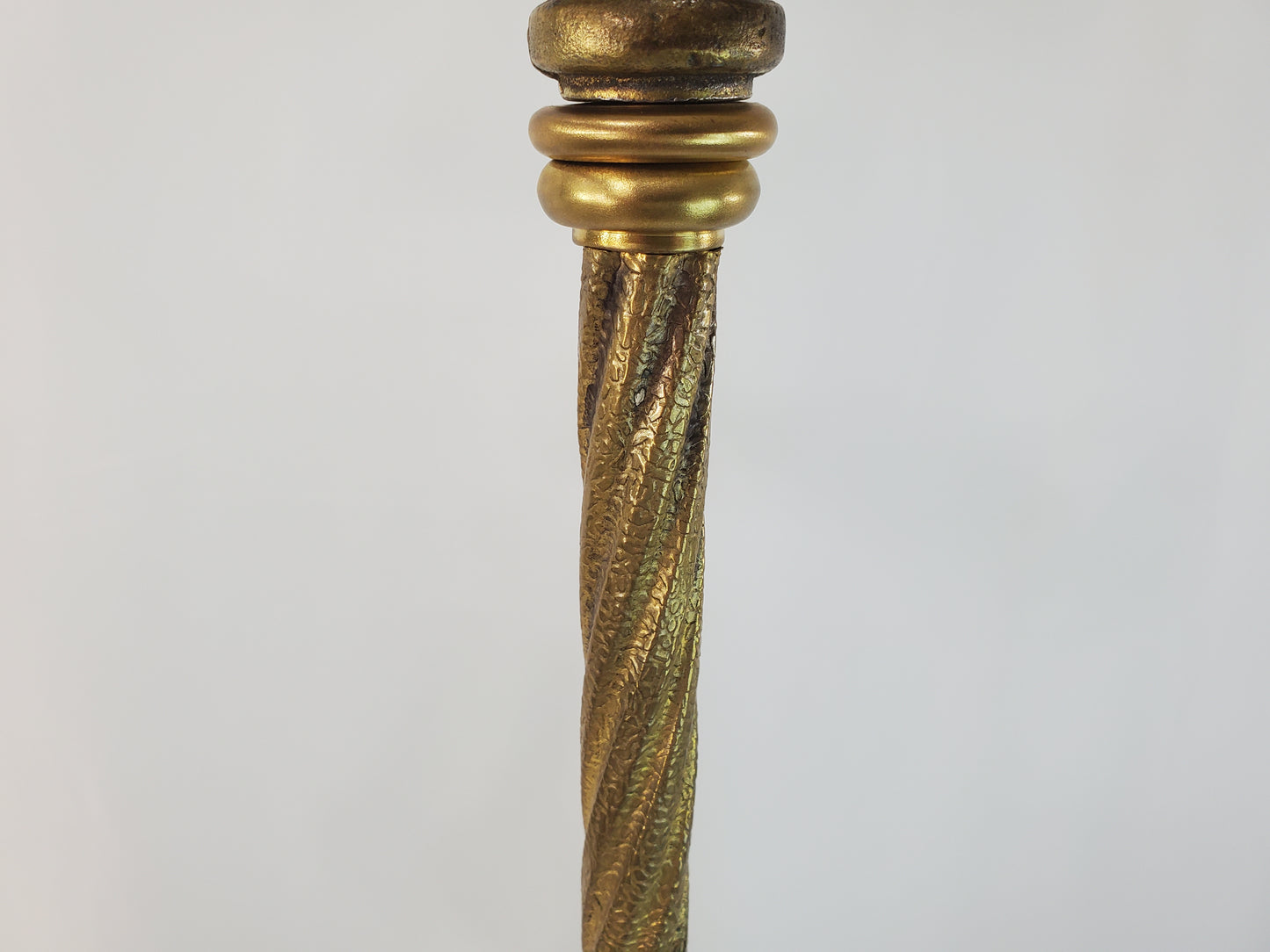 Antique Art Deco Uranium Slag Glass Bridge Arm Floor Lamp - 1920s