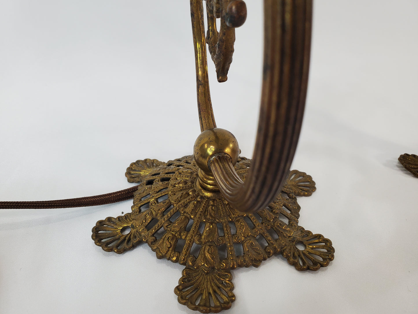 Antique Art Nouveau Brass Electric Wall Sconces