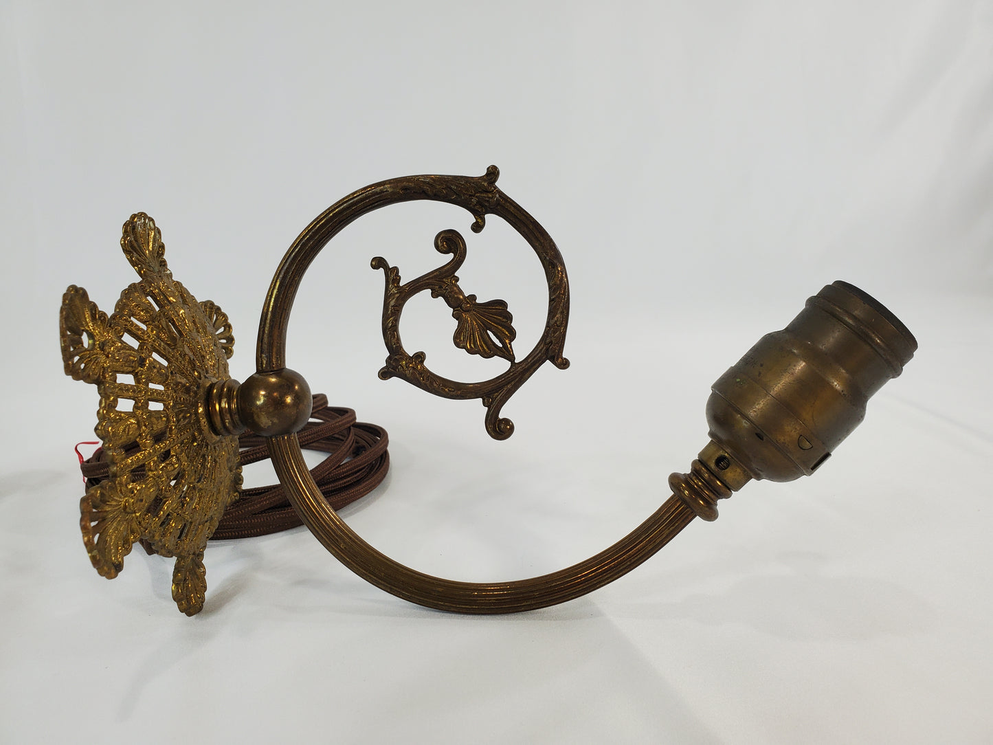 Antique Art Nouveau Brass Electric Wall Sconces