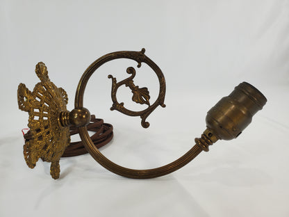 Antique Art Nouveau Brass Electric Wall Sconces