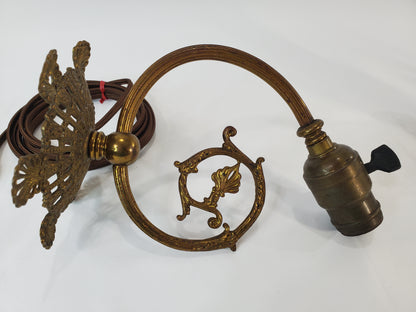 Antique Art Nouveau Brass Electric Wall Sconces