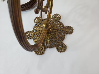 Antique Art Nouveau Brass Electric Wall Sconces