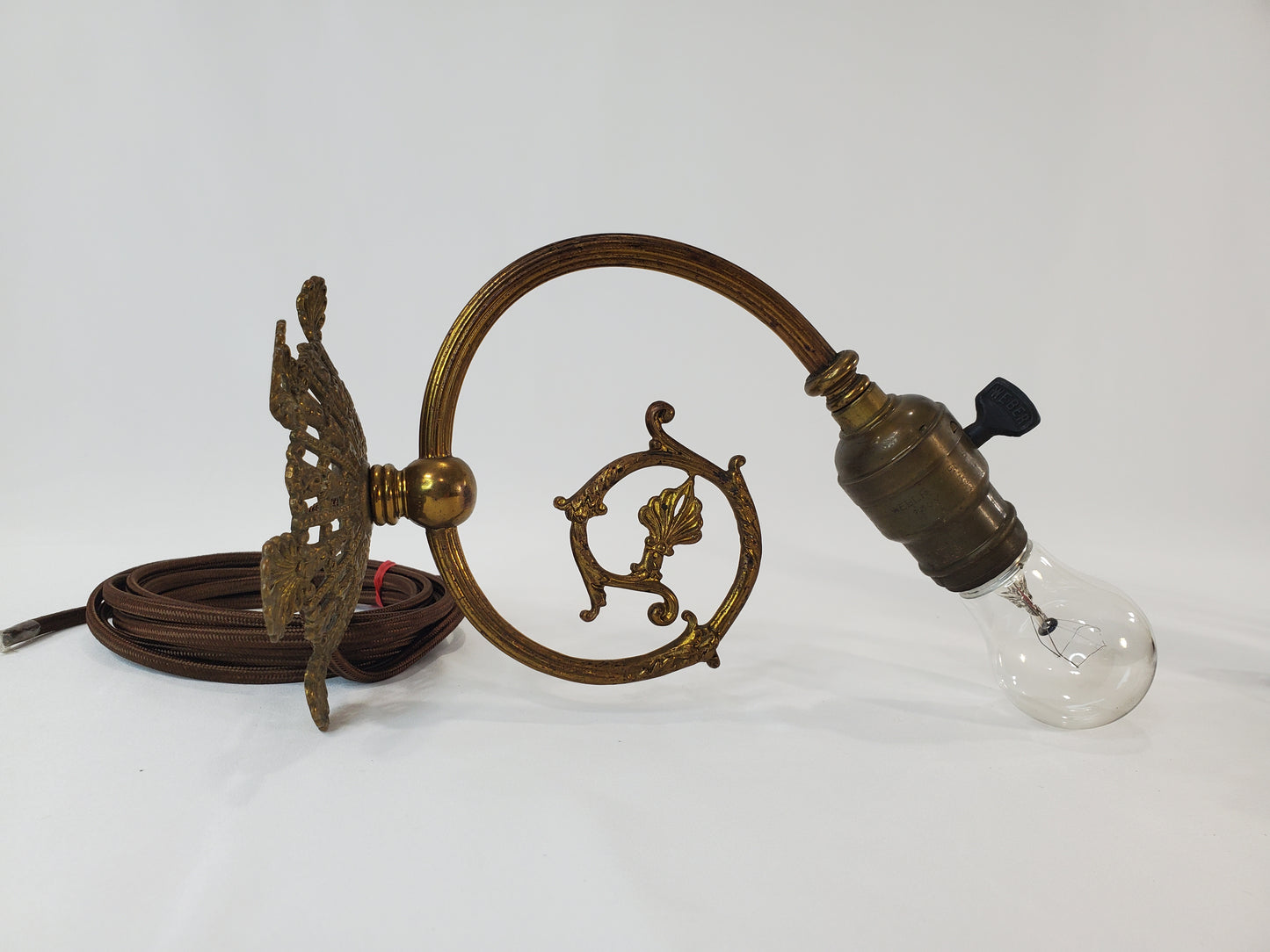 Antique Art Nouveau Brass Electric Wall Sconces