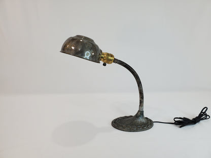 Antique Cast Iron Adjustable Gooseneck Desk Lamp
