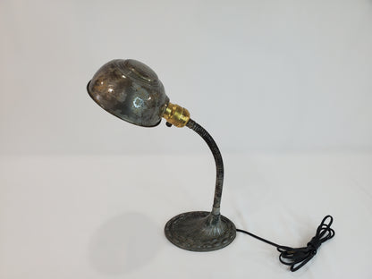 Antique Cast Iron Adjustable Gooseneck Desk Lamp