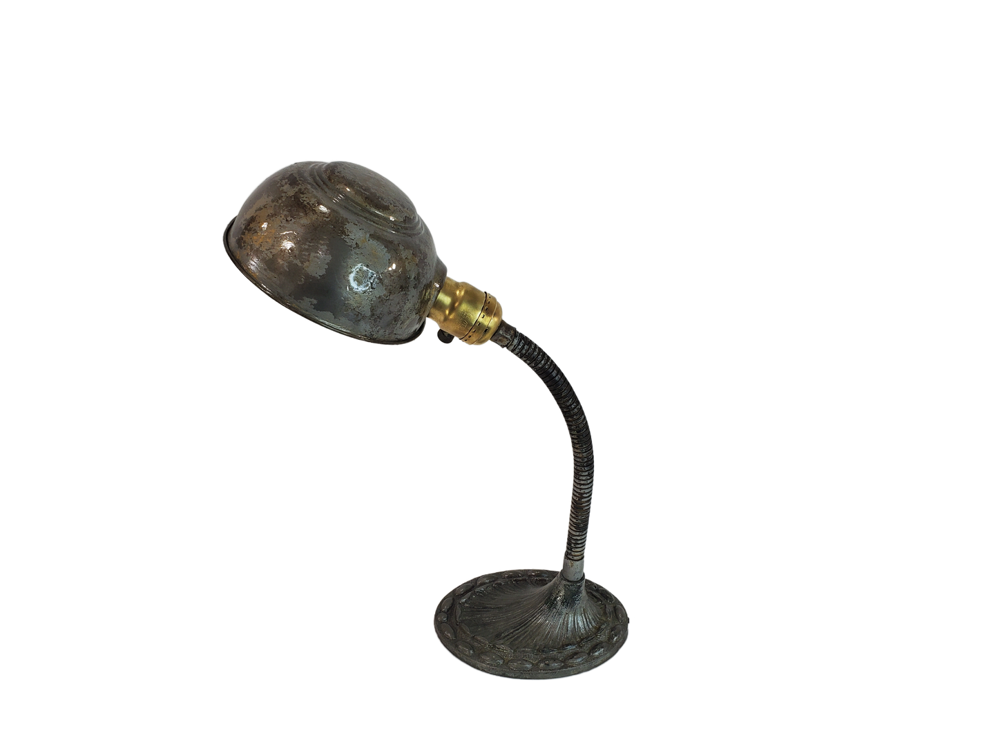 Antique Cast Iron Adjustable Gooseneck Desk Lamp