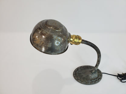 Antique Cast Iron Adjustable Gooseneck Desk Lamp