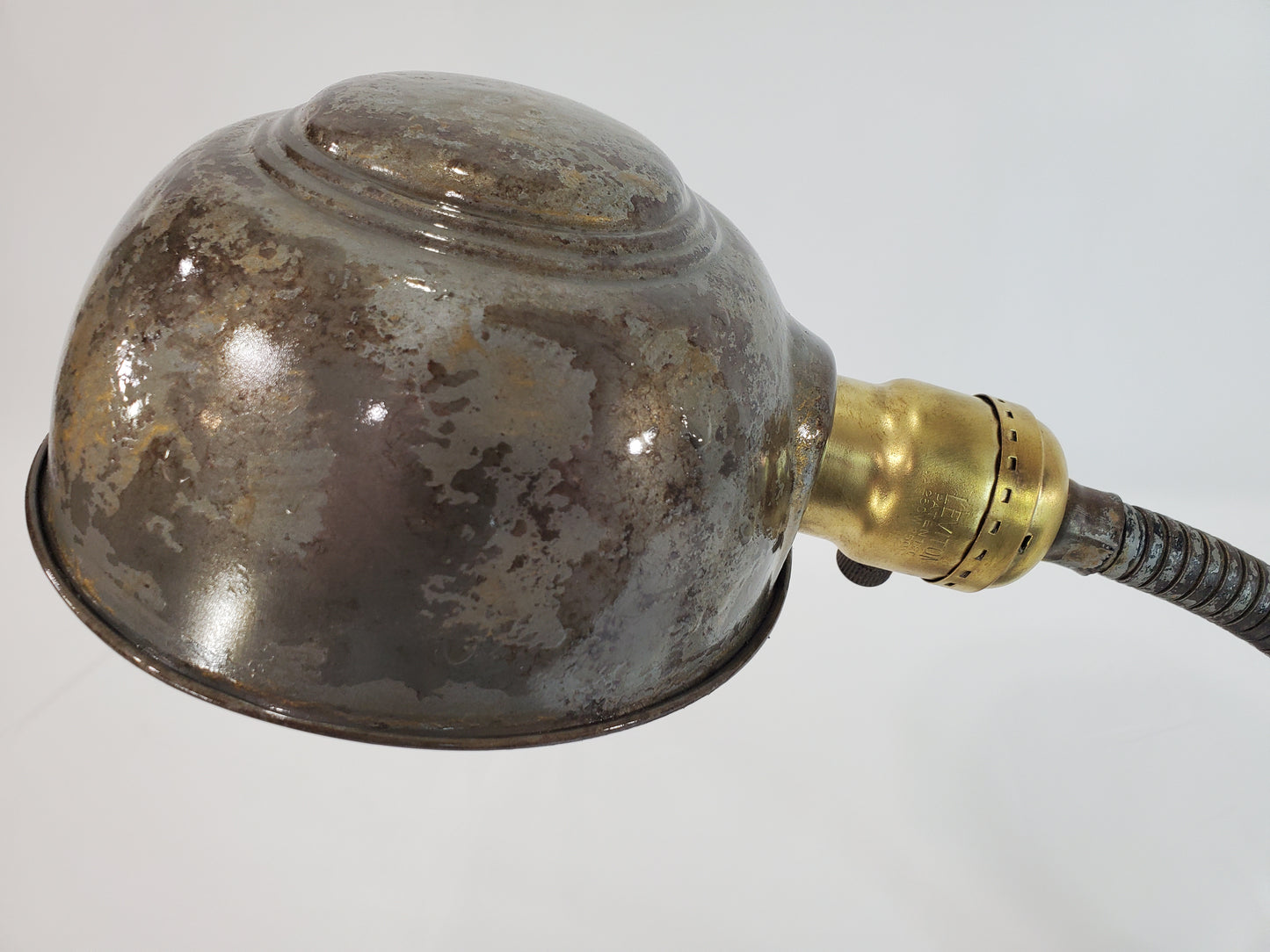 Antique Cast Iron Adjustable Gooseneck Desk Lamp