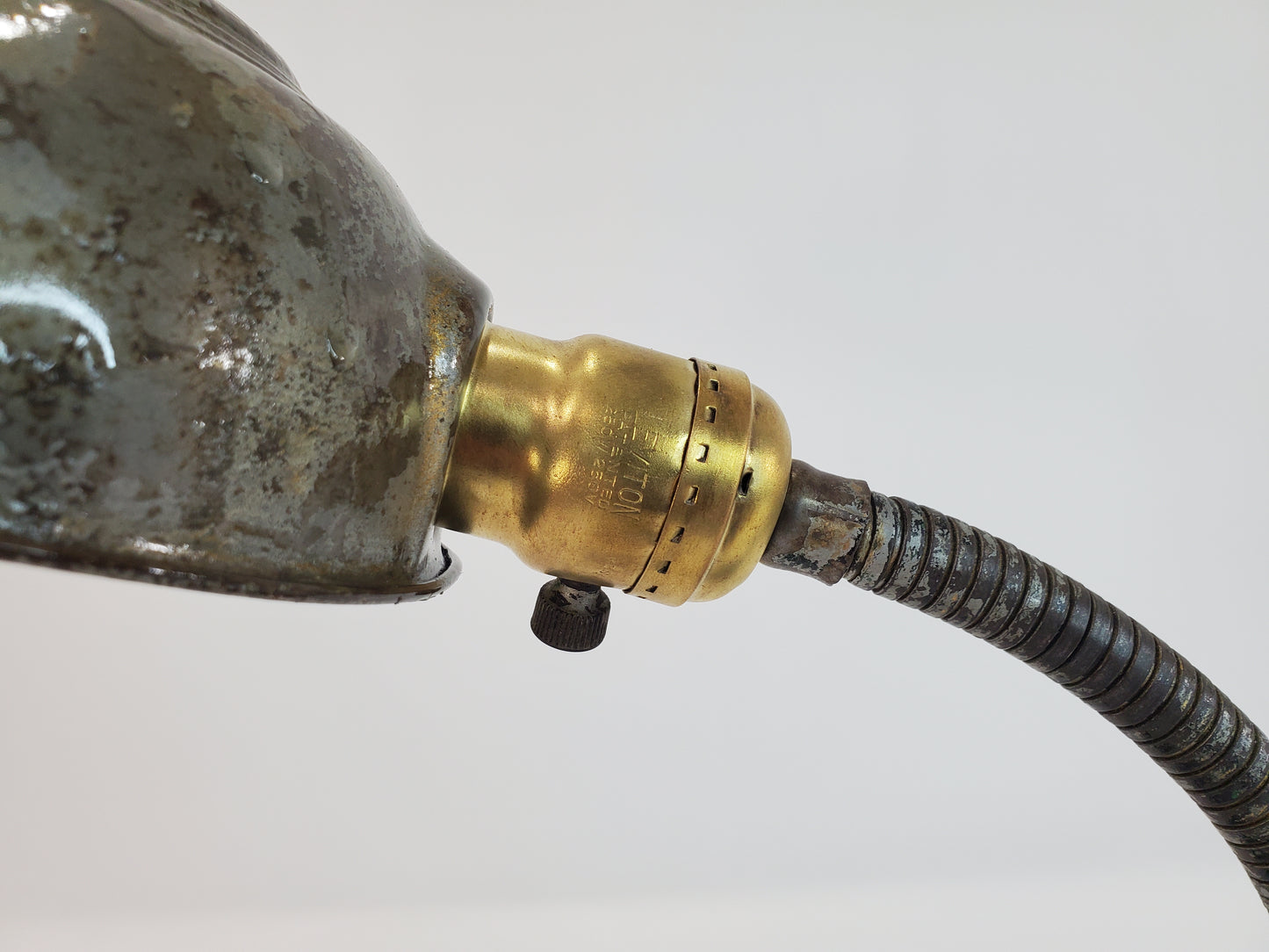 Antique Cast Iron Adjustable Gooseneck Desk Lamp