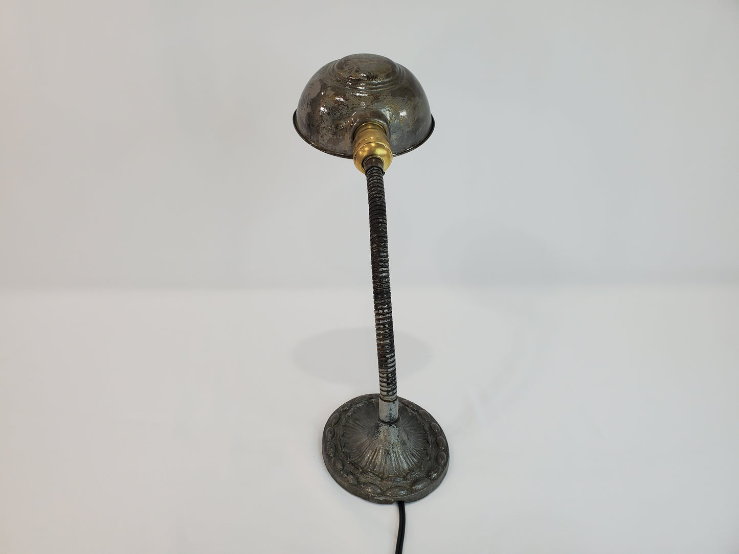 Antique Cast Iron Adjustable Gooseneck Desk Lamp