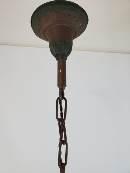 Antique Pendant Light Fixture With Bobeche 1920s