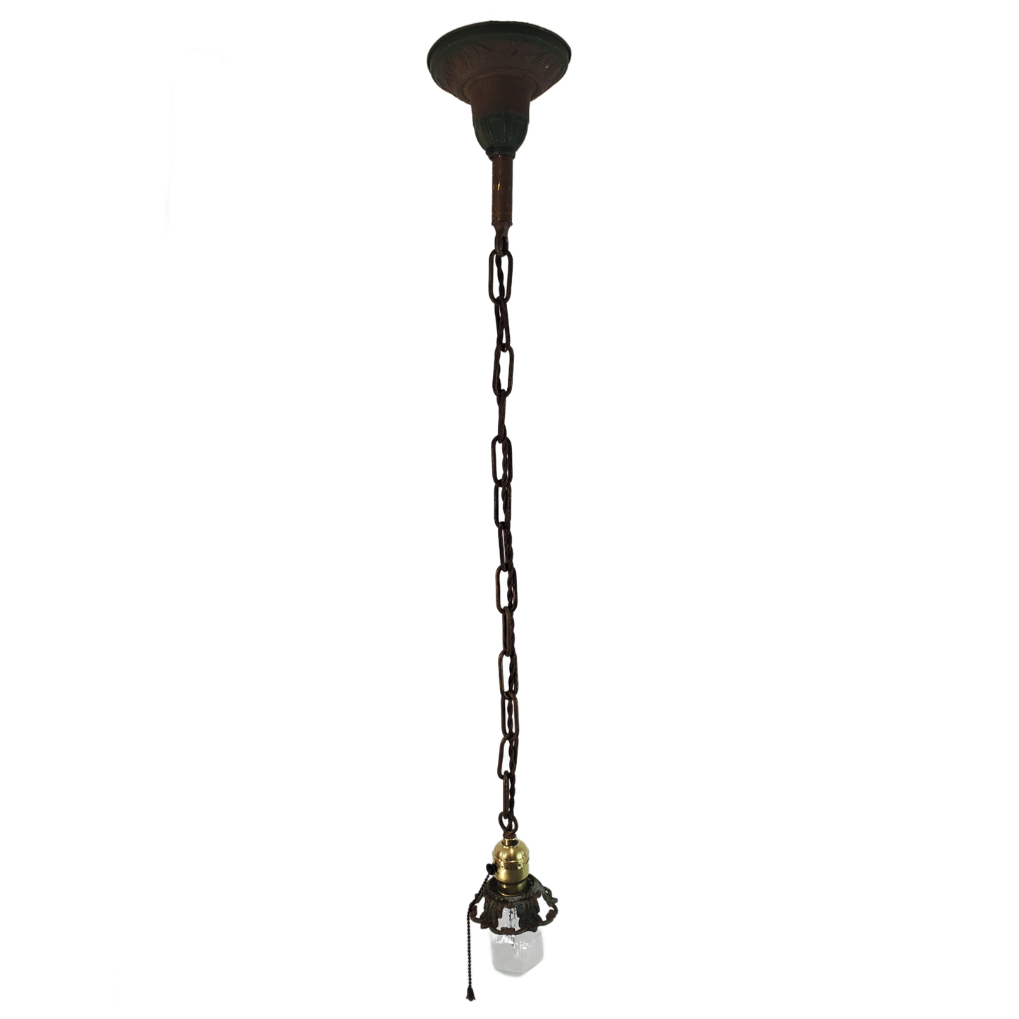 Antique Pendant Light Fixture With Bobeche 1920s