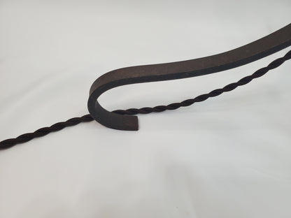 Antique Wrought Iron Bridge Arm Floor Lamp - Brass Oil Well Accent