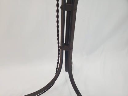 Antique Wrought Iron Bridge Arm Floor Lamp - Brass Oil Well Accent