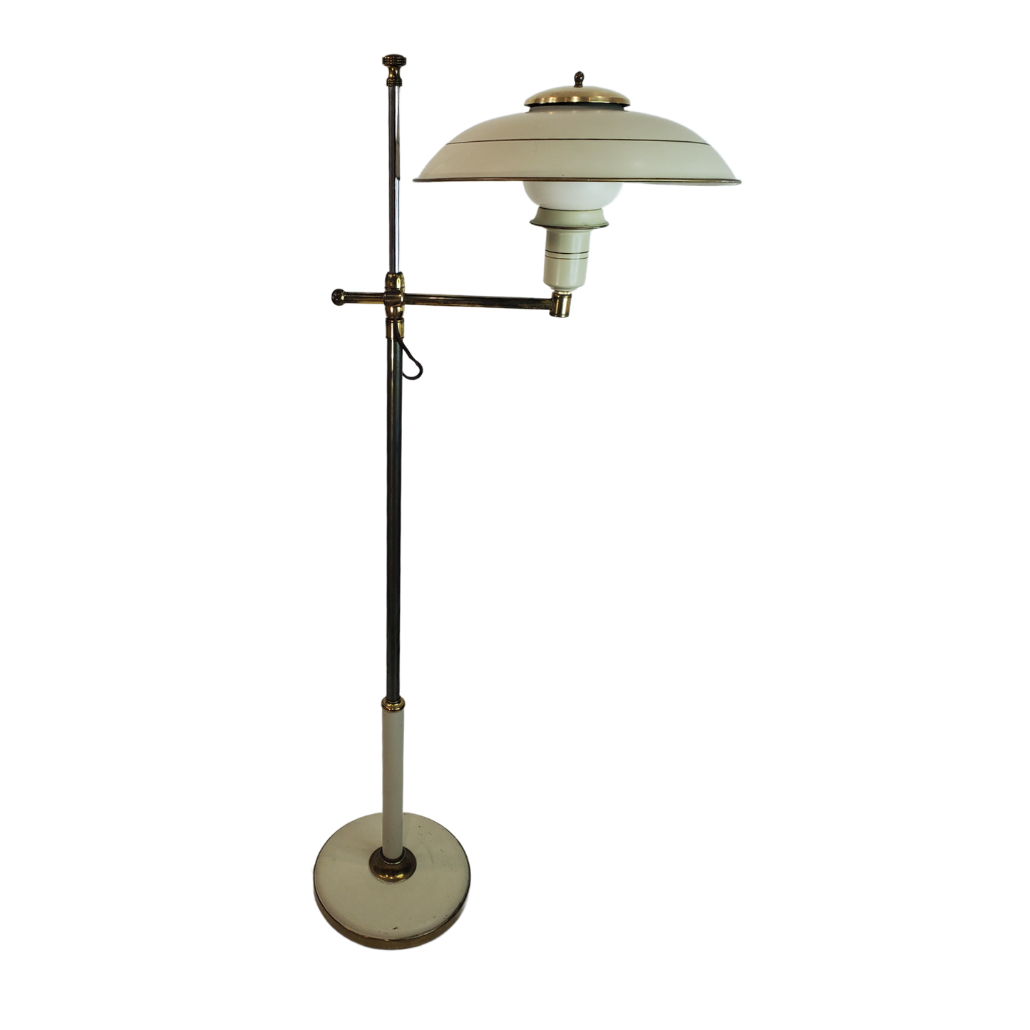 Art Deco Gerald Thurston Swing Arm Flying Saucer Floor Lamp 1950s