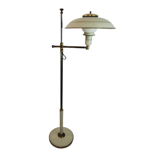 Art Deco Gerald Thurston Swing Arm Flying Saucer Floor Lamp 1950s