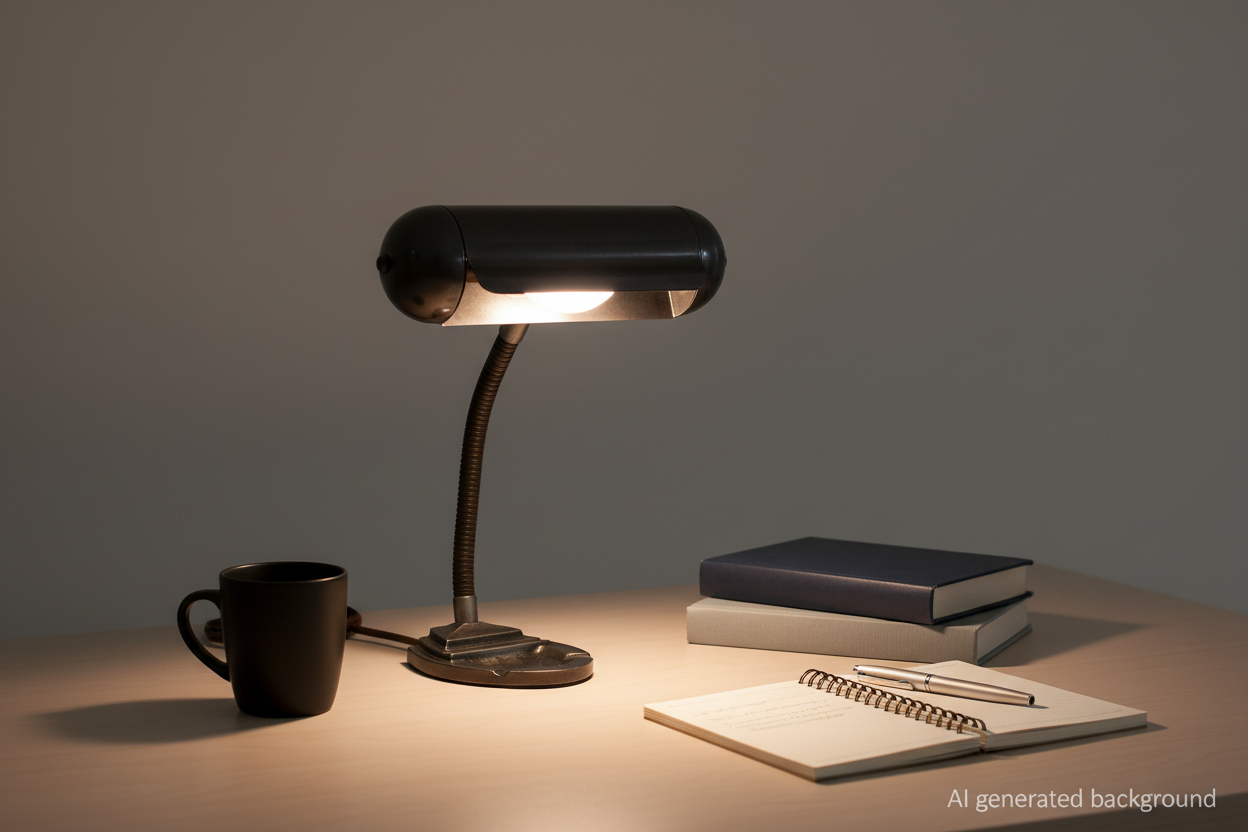 Art Deco Industrial Gooseneck Bullet Shade Lamp