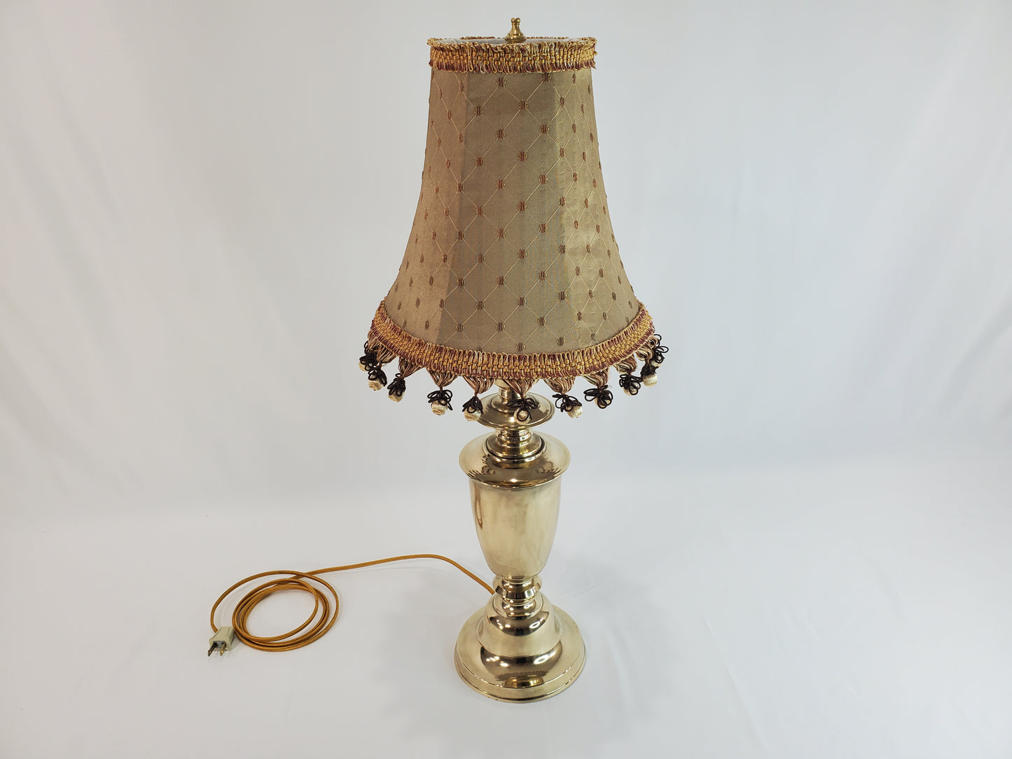 Asian Inspired Vintage Solid Brass Table Lamp
