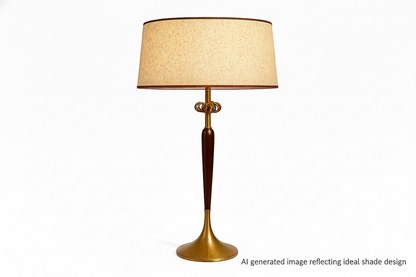 Laurel Lamp Co Brass and walnut table lamp