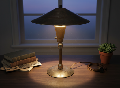 Iconic 1930s Art Deco Flying Saucer Desk Lamp