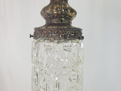 Mid-Century Modern Tri-Lite Textured Glass Pendant Light Pair-2