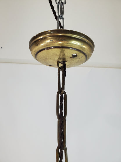 Neoclassical Brass Four Arm Chandelier