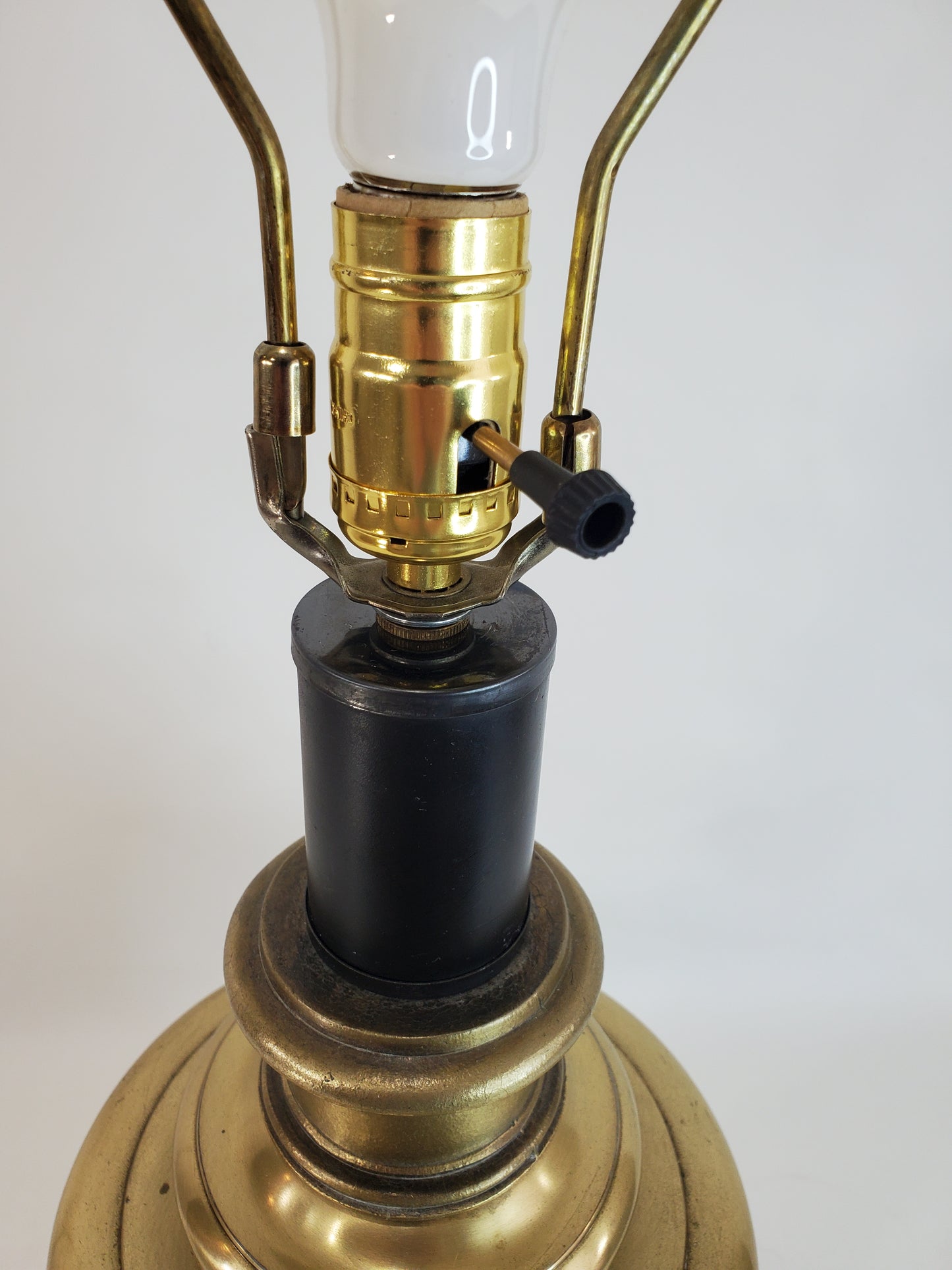 Oversized Vintage Cast Brass Cylinder Tea Canister Table Lamp