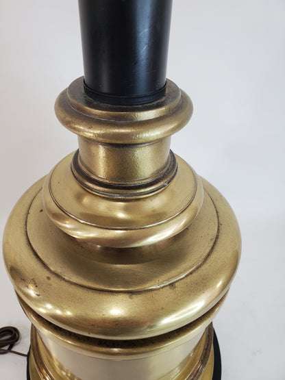 Oversized Vintage Cast Brass Cylinder Tea Canister Table Lamp