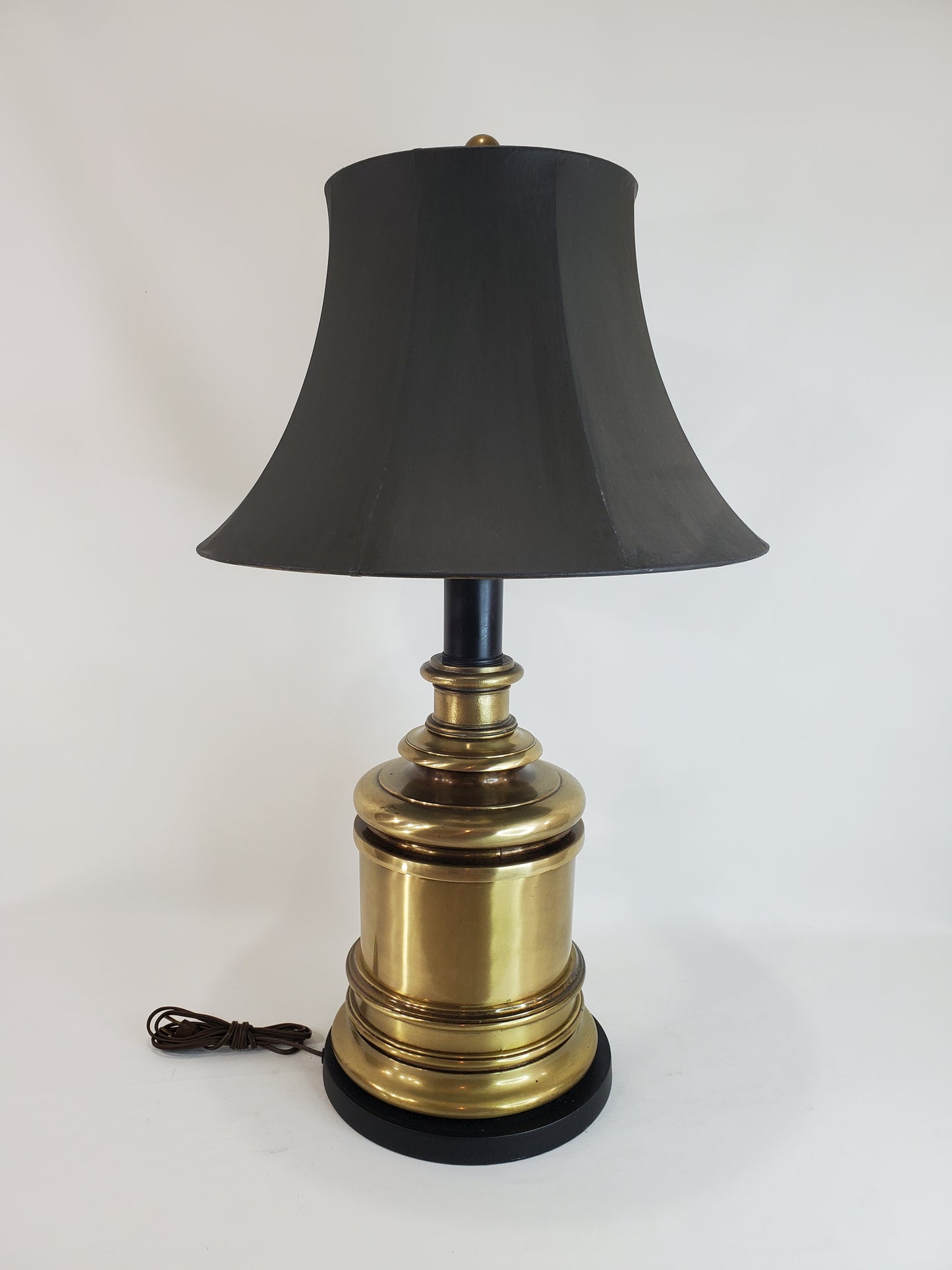 Oversized Vintage Cast Brass Cylinder Tea Canister Table Lamp