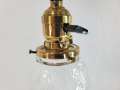 Pair Antique Brass Pendant Light Fixtures antique - glass shades