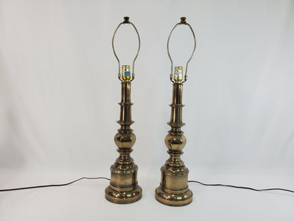 Pair Brass Stiffel Table Lamps - Mid-Century