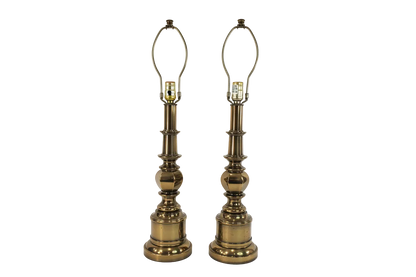 Pair Brass Stiffel Table Lamps - Mid-Century