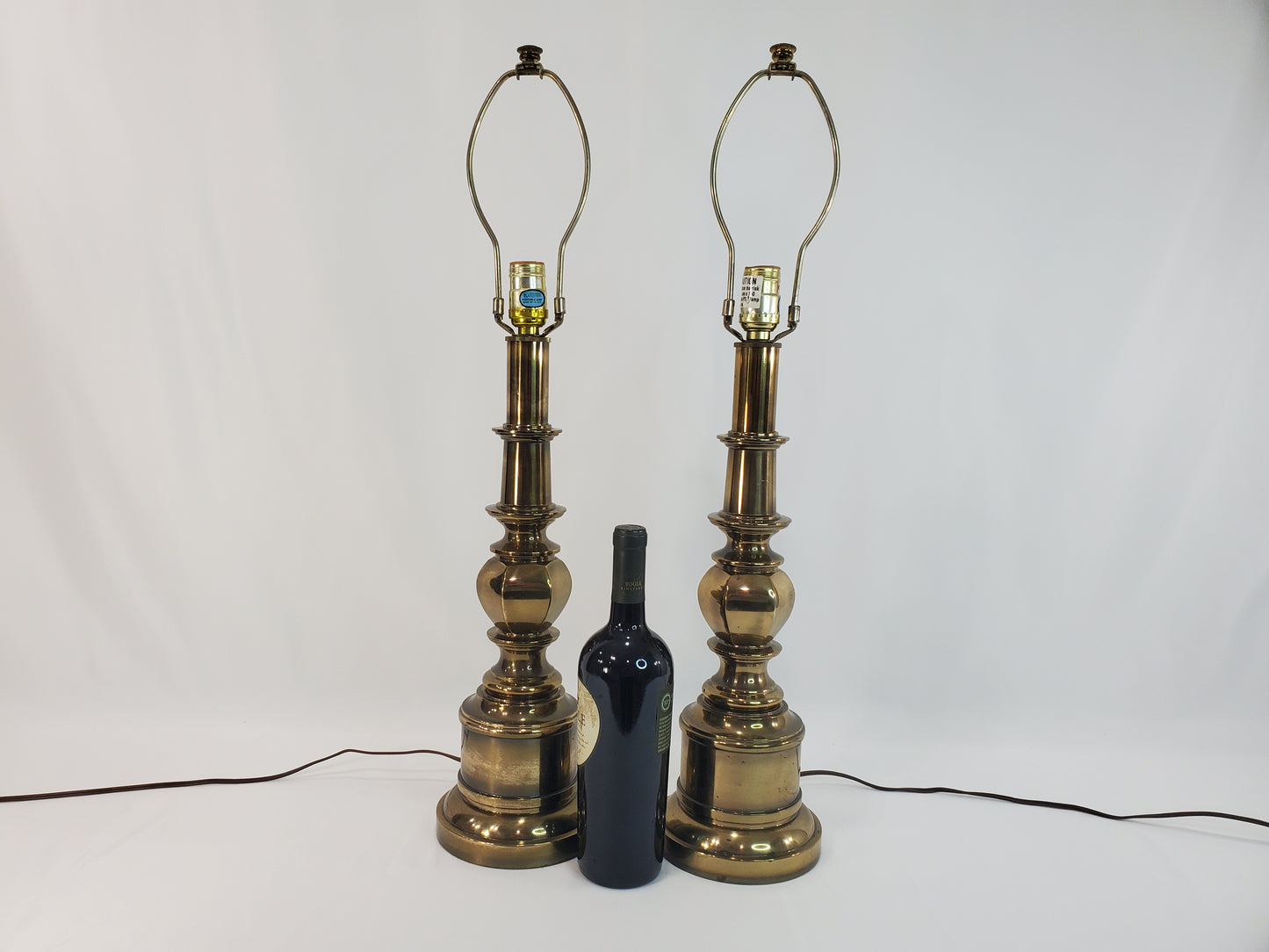 Pair Brass Stiffel Table Lamps - Mid-Century