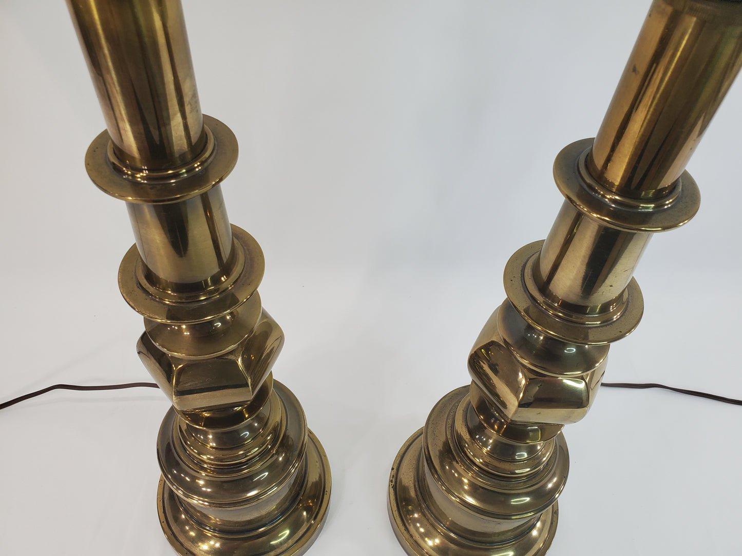 Pair Brass Stiffel Table Lamps - Mid-Century