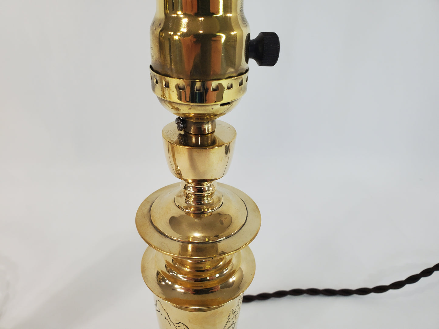 Pair Petite Mid-Century James Mont Style Brass Lamps