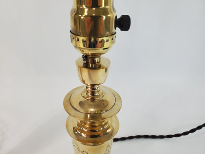 Pair Petite Mid-Century James Mont Style Brass Lamps
