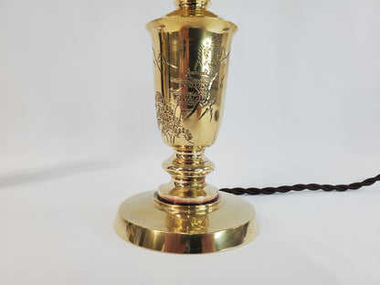 Pair Petite Mid-Century James Mont Style Brass Lamps