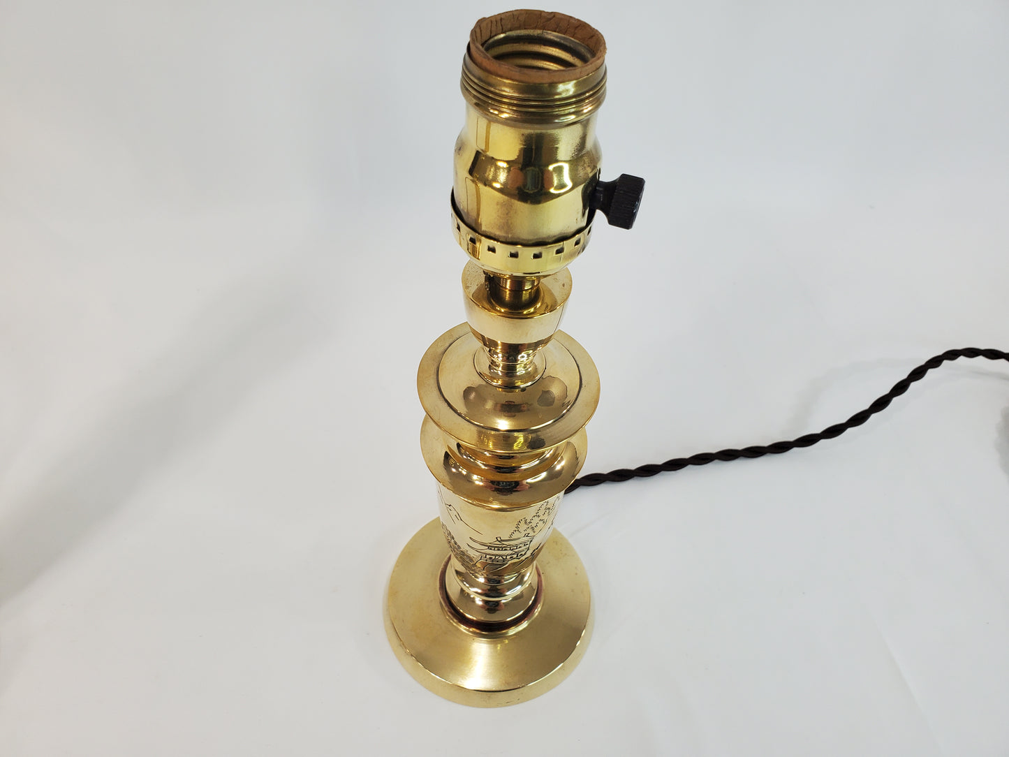 Pair Petite Mid-Century James Mont Style Brass Lamps
