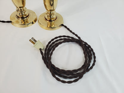 Pair Petite Mid-Century James Mont Style Brass Lamps