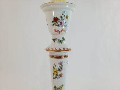 Pair Vintage Frederick Cooper Hand-Painted Chinoiserie Candlestick Lamps