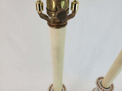 Pair Vintage Frederick Cooper Hand-Painted Chinoiserie Candlestick Lamps