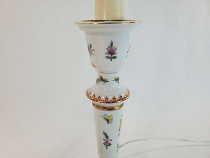Pair Vintage Frederick Cooper Hand-Painted Chinoiserie Candlestick Lamps