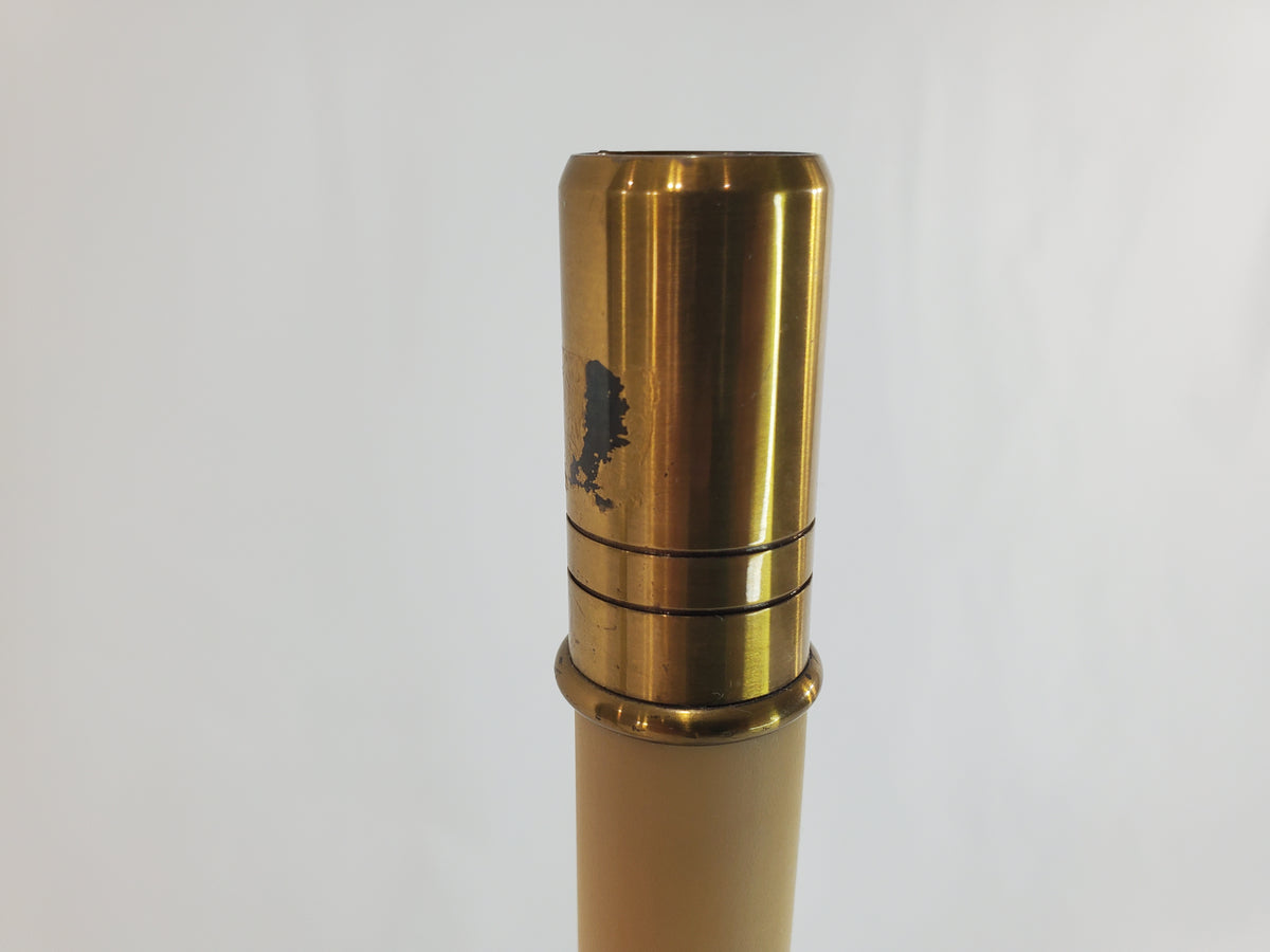 Pair Vintage Solid Brass Candlestick Buffet Lamps by Chapman