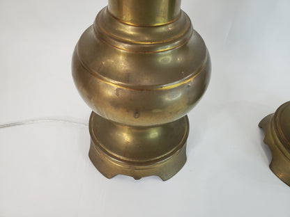 Pair Vintage Stiffel Brass Baluster Table Lamps 1960s